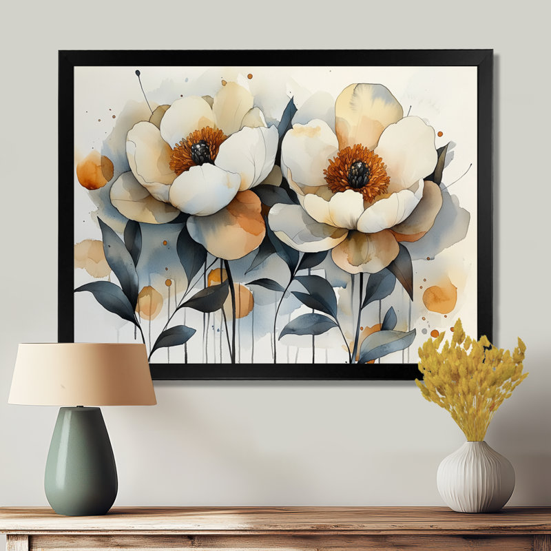 Imaad - Floral Oversized Canvas Prints, Reproduction encadrée d'une seule photo, Noir, noir, noir, noir, H 12 po x l 20 po