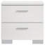 Table de chevet blanche 2 tiroirs ultrabrillante