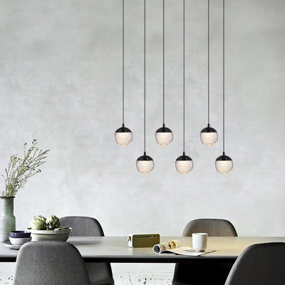 Luminaire suspendu sphère 6 lumières DEL Heatherly