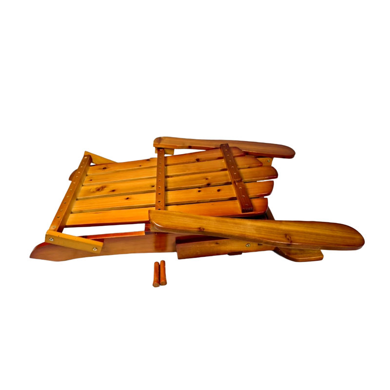 Chaise confortable en bois pliable pour l'extérieur avec siège incliné emblématique, accoudoirs larges, couleur populus en chêne, processus d'assemblage facile, capacité de poids de 250 lb, idéale pour la terrasse, au bord de la piscine ou à l'intérieur