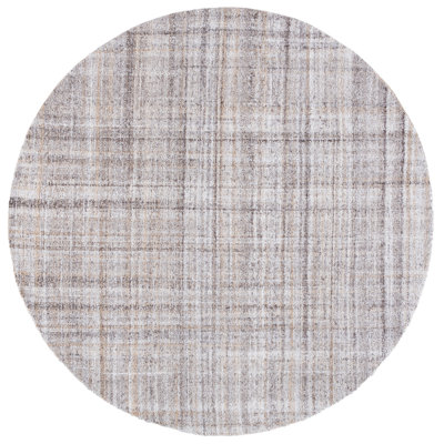 Abstract 976 Hand Tufted Pet/Cotton Abstract Indoor Use Only Rug in Light Brown/Ivory