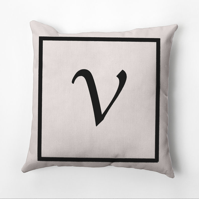 Reversible Throw Pillow, 26"x26", Flax/Black, V
