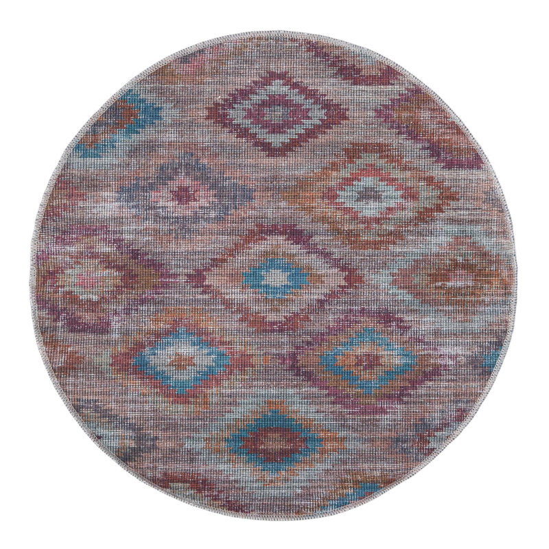Sisu Geometric Indoor Rug, Round 3'3"