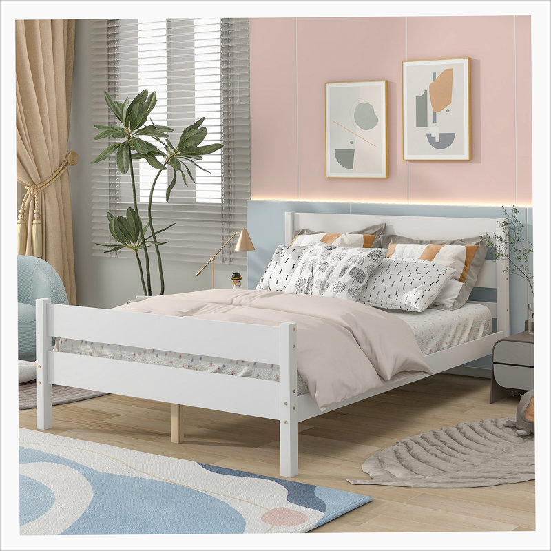 Coleman Bed With Headboard And Footboard, White, Full / Double