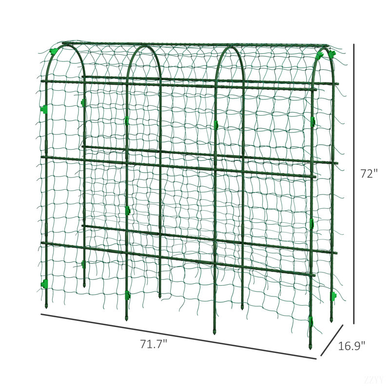 Treillis de jardin en A en métal pour plantes grimpantes d'extérieur avec filet