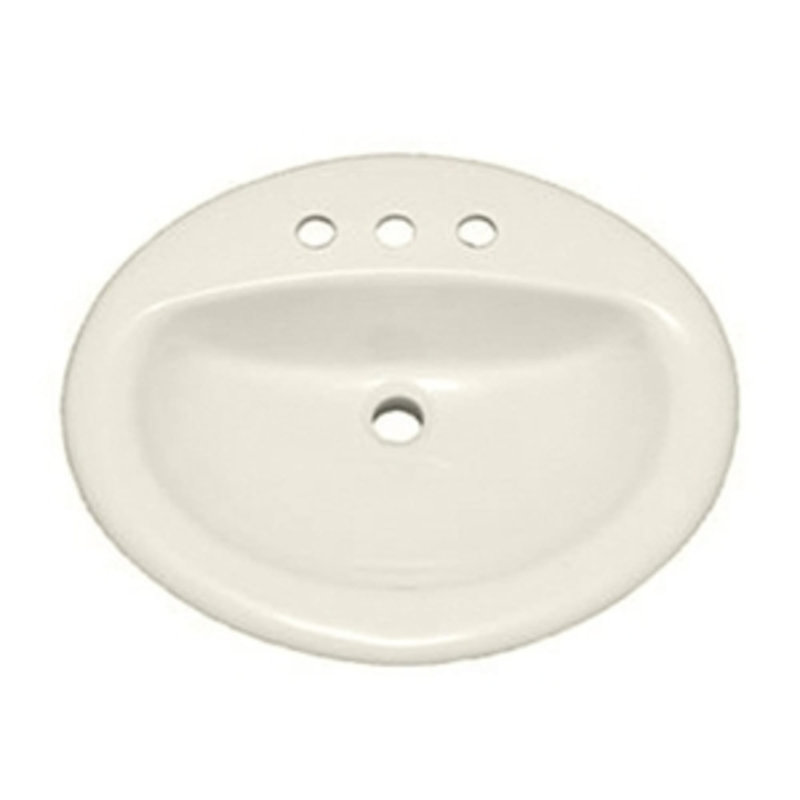 Proflo 17'' Vitreous China Oval Bathroom Sink with Overflow, Biscuit