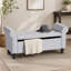 Banc de rangement avec repose-pieds avec siège capitonné et charnière de sécurité-952466316