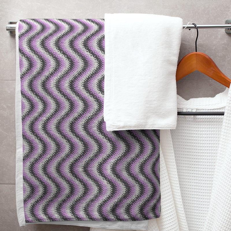Katelyn Elizabeth Bath Towel, Black/Purple
