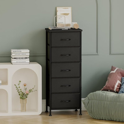 Commode haute noire pour chambre à coucher, organisateurs de garde-robe et ...