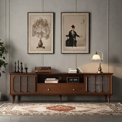 Meuble télé en bois massif de style français rétro