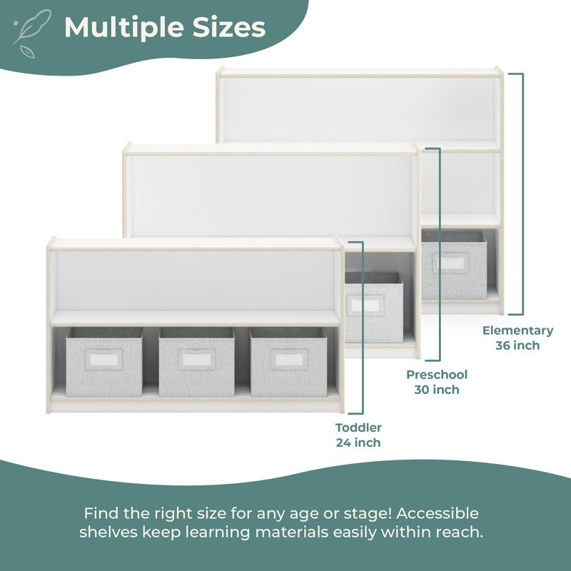 Rangement ouvert à 2 tablettes EdQ Essentials, Blanc, H 30 po x l 13 po x P 42 po