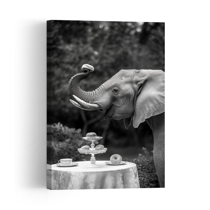 Elephant Tea Party Wall Art Print, 60.96cm H x 40.64cm W
