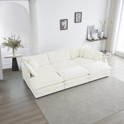 Canapé modulaire modulaire réversible à assise profonde et modulaire à 6 places Modern Sofacomtable