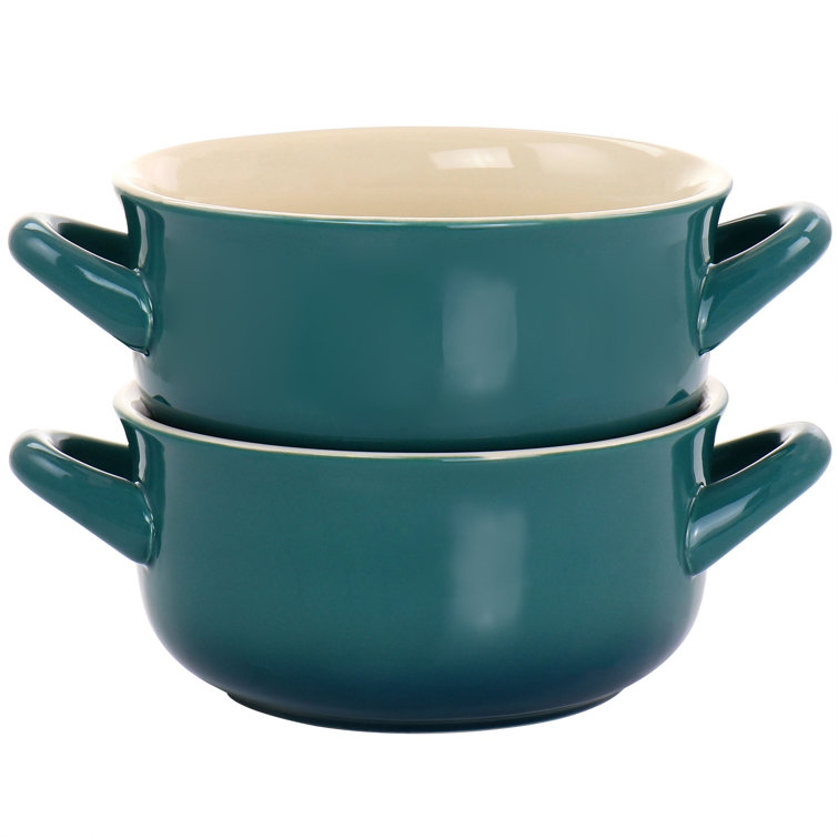 Crock-pot 30oz Artisan Stoneware Soup Bowl w/ Handles, 2 Pack, Red Gradient