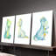 Ensemble de 3 affiches encadrées, aquarelles de dinosaures sur toile, décoration pour chambre d'enfant, chambre de bébé, chambre de garçon ou de fille, peinture d'animaux de dessin animé, décoration moderne pour salle de jeux ou salon.-1555129845