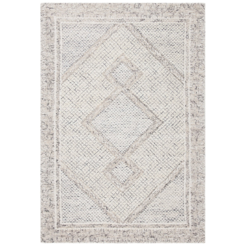 Tapis géométrique en laine touffeté à la main Conroy, Rectangle de 5 pi x 8 pi