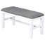 6 tables de salle à manger esthétiques, pieds en bois d'hévéa massif, banc rembourré, 4 chaises, plateau de table gris, bois d'hévéa, 60 po