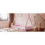 Lit simple en bois avec clôture, rose-525400732