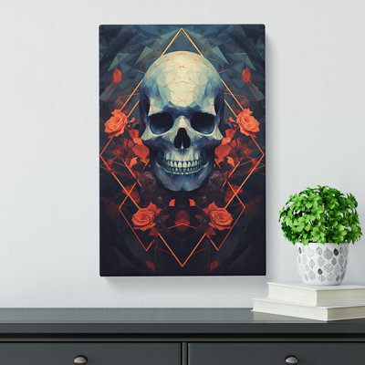 Skeleton Geometric Art No.2 - Wrapped Canvas