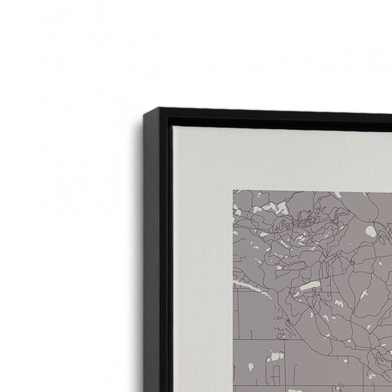 Ottawa Street Map, reproduction d'art sur toile, 24 po x 36 po, Cadre flottant noir satiné