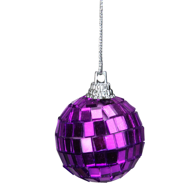 Ornement boule de Noël en verre mauve