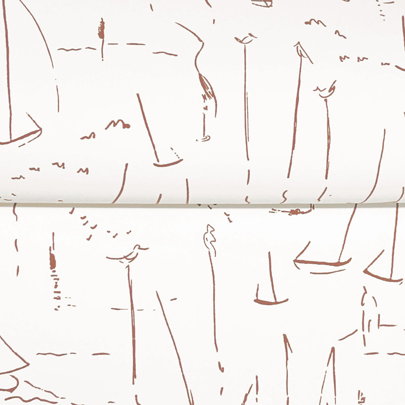 Papier peint Vermillion Coast, Rouge