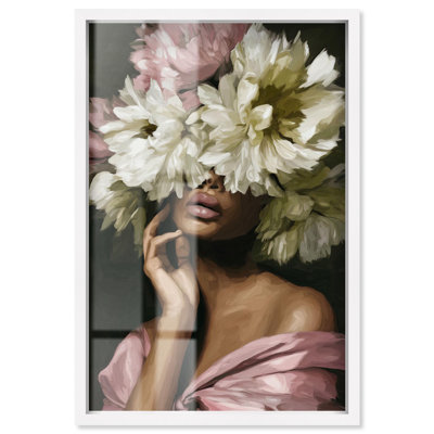 «Garden of Secrets Shadowbox Print Floral Glam» par Art Remedy, cadre blanc, 31 x 46