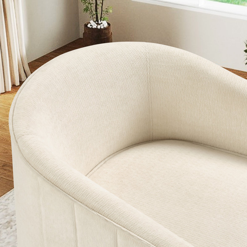 Fauteuil d'appoint pivotant avec repose-pieds 24,4 po, Beige