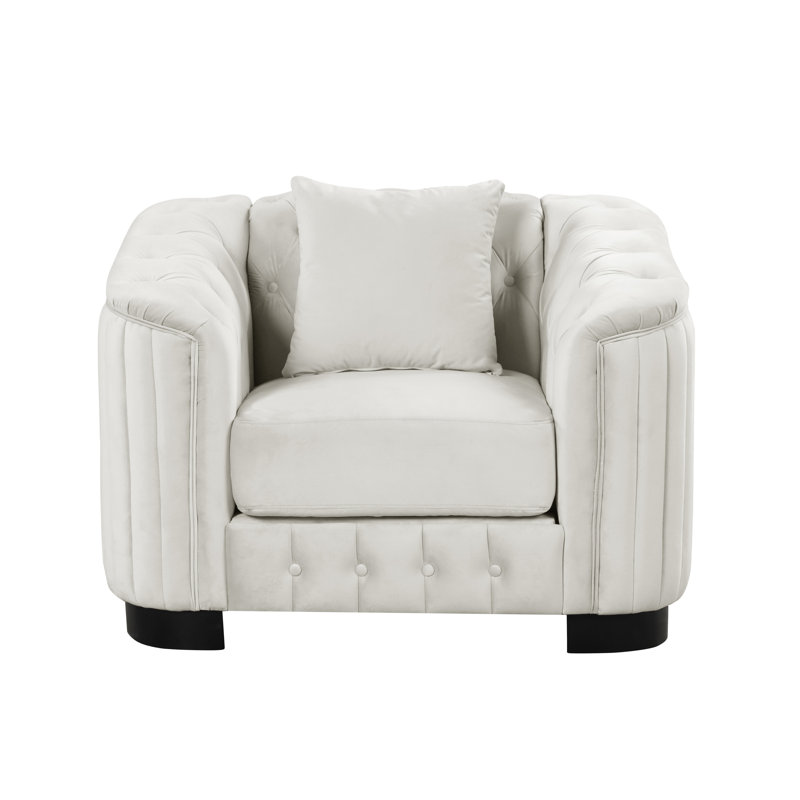 Fauteuil d'appoint Modern, Velours blanc
