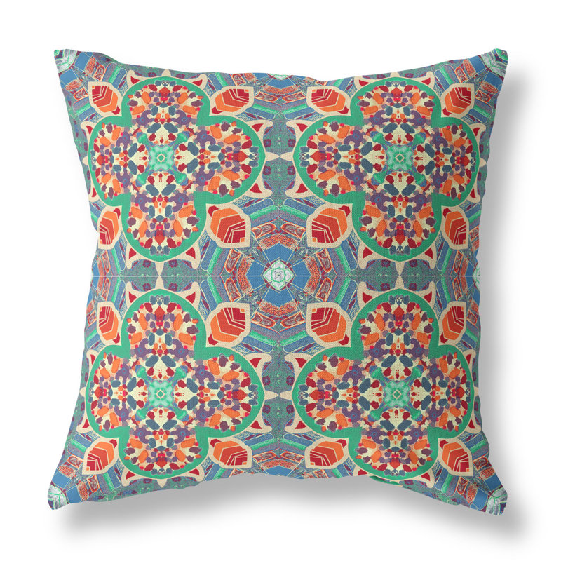 Housse de coussin carré et insert, 20 po X 20 po, Orange/vert