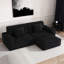 Grandes rayures, 106,3 pouces, compression, 3 sièges, style moderne, noir, dossier à coussin souple, chambre d'amis, compression moderne, assise confortable, adultes, chambre à coucher