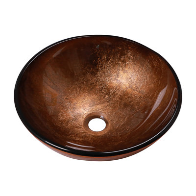 Lavabo de salle de bain vasque en verre trempé avec bonde escamotable