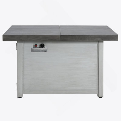 Extendable Rectangle Aluminum Alloy Fire Pit Table, 50,000BTU