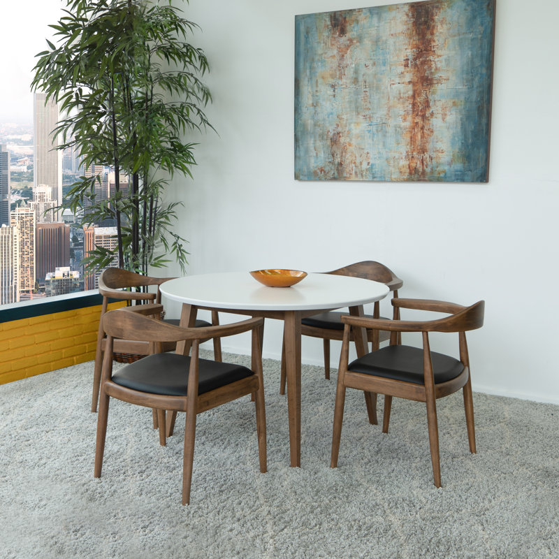 Ensemble repas pour 4 personnes Tindal, Noir, Blanc