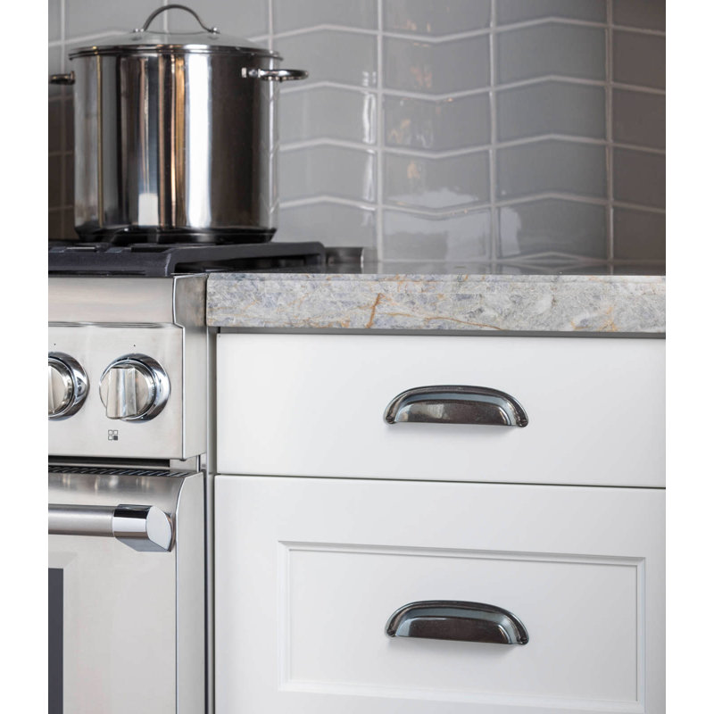 Cup / Bin Pull, White Bronze Medium