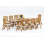 12 Seats 13 Pcs Grade-A Teak Wood Dining Set: 118" Double Extension Oval Table And 12 Marley Folding Reclining Arm Chairs #11MR2612-1245113461