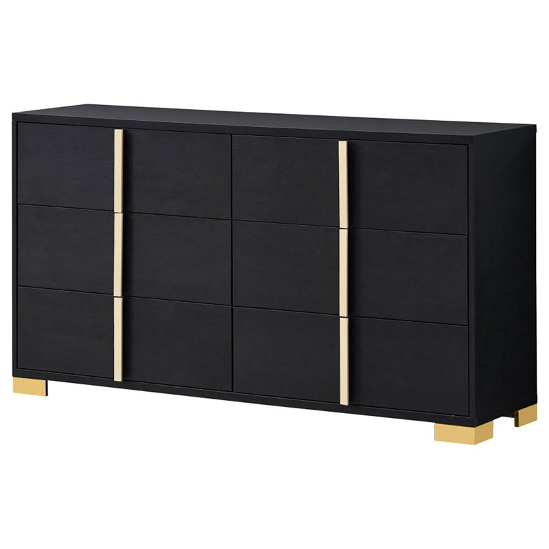 Commode 6 tiroirs Getty, Noir