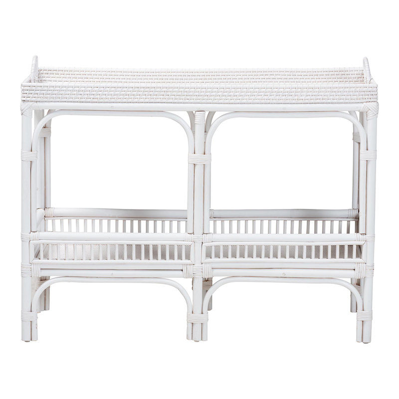 Console bali & pari Lombok Natural Rattan, Blanc