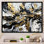 «Wild Wave Bliss Abstract Gold White Black I», reproduction d'art sur toile-275039091-302024691