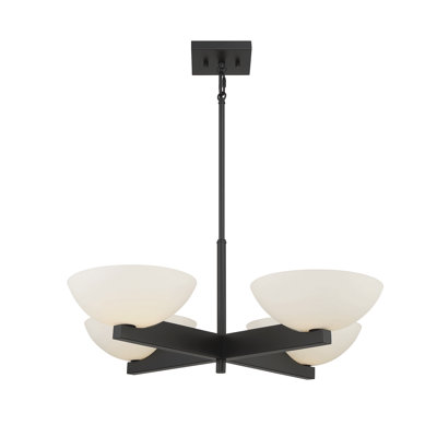 Lustre à 4 lumières en noir mat