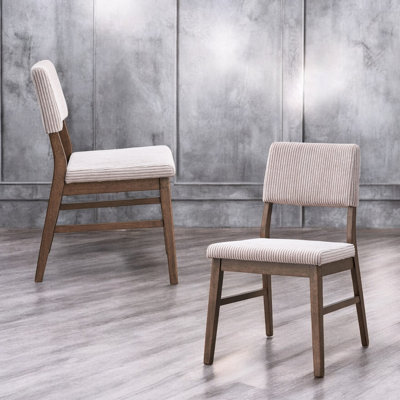 2 pièces de chaises d'appoint en velours côtelé mauve avec bordure en noyer, design scandinave, largeur de siège de 19 po, profondeur de produit de 23,89 po et 2 chaises, confort rembourré, esthétique,