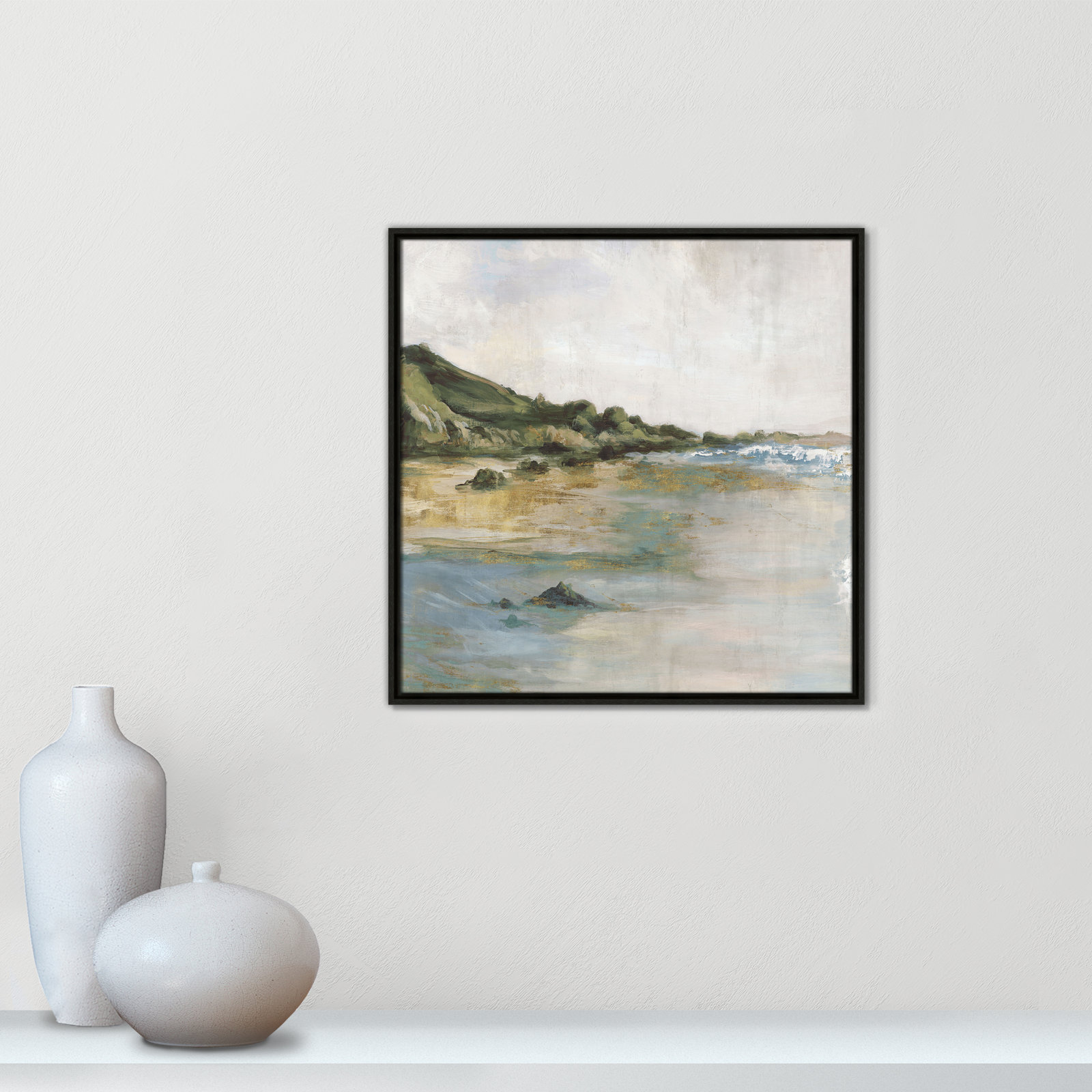 Cordoba "Tide's Edge" Print, 25.5" H x 25.5" W, Espresso