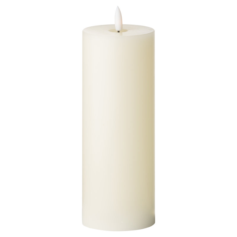 Luxe Collection Natural Glow Led Ivory Candle, 20 cm H x 7.5 cm W x 7.5 cm D