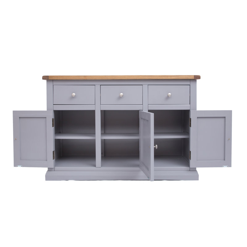 Dayana 3+3 Sideboard, Grey/Brown/Chrome