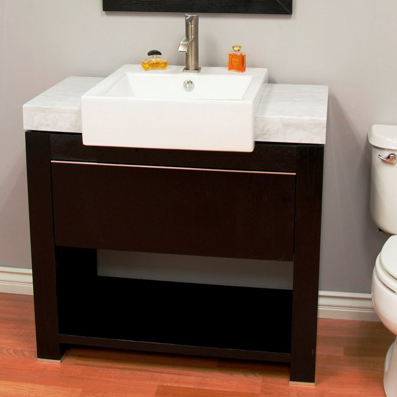 Benbury 36'' Single Bathroom Vanity with Marble Top