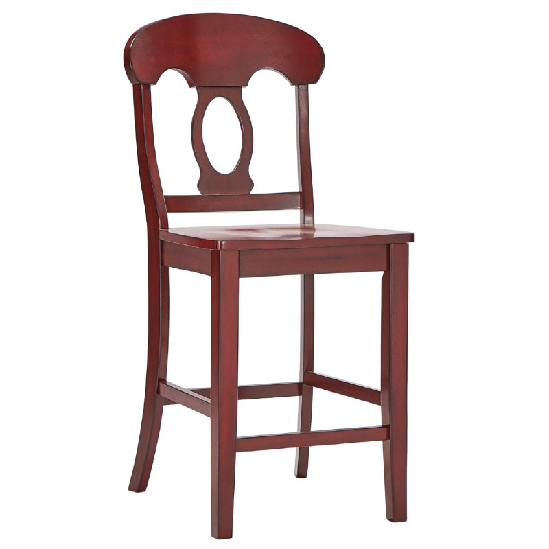 Beaufort Solid Wood Counter Stool, Counter Stool (24.21” Seat Height), Antique Berry