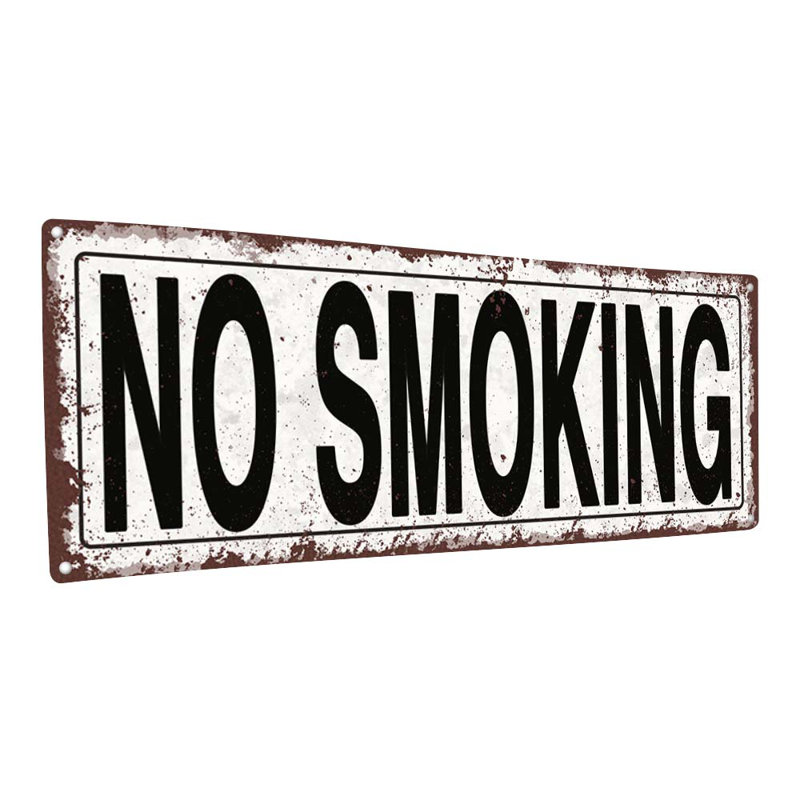 Enseigne en métal vieilli et non-fumeur, H 4,25 po x l 11,5 po