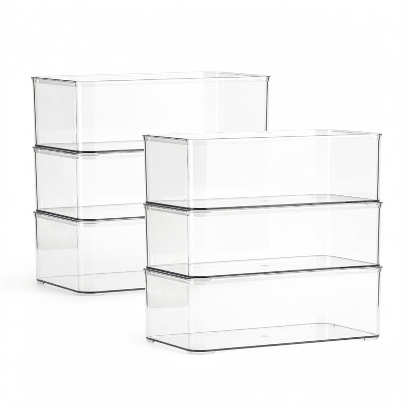 Boîtes de rangement en PET transparent Viviendo, paquet de 6