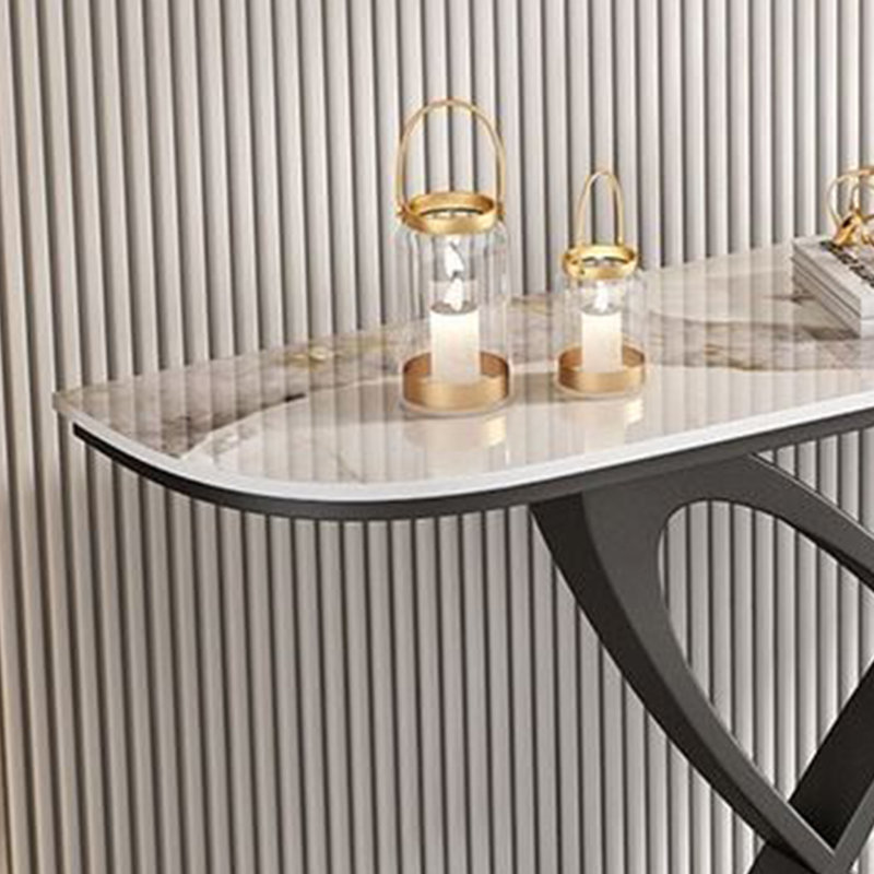 Console Table, Cream/Black, 31.5" H x 39.4" W x 11.8" D
