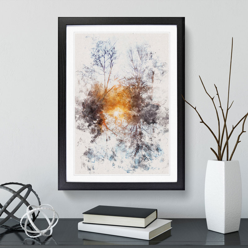 Trees - Picture Frame Graphic Art, 33cm H x 24cm W x 2cm D, Black Framed